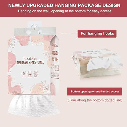 Disposable Towels for Face Hang Over the Door or on Wall, 300 ct, 2 Pack