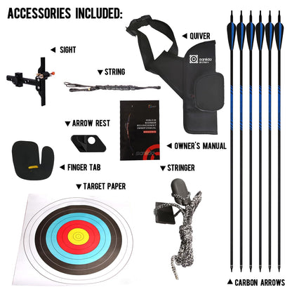 Sanlida Noble Standard Beginner & Intermediate Recurve Bow and Arrows Kit for Adult and Youth, Wooden Takedown Recurve Bow Package for Training, Practice & Competition RH Only (68", 36lbs)