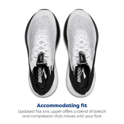 Brooks Men’s Glycerin Stealthfit 22 Neutral Running Shoe - White/Grey/Black - 8 Medium