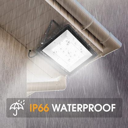 4 Pack 100W LED Flood Light, IP66 Waterproof Outside Flood Light, 12500LM Super Bright Outdoor Security Lights, 5000K Daylight White Floodlight for Yard Garden Playground Basketball Court Patio