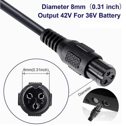 42V 1.5A Charger Input 100-240 VAC 42 Volts for 10S Replacement Charg Battery for Pocket Mod,Dirt Quad,Sports Mod Power Supply Charger (mini 3Prong Inline)