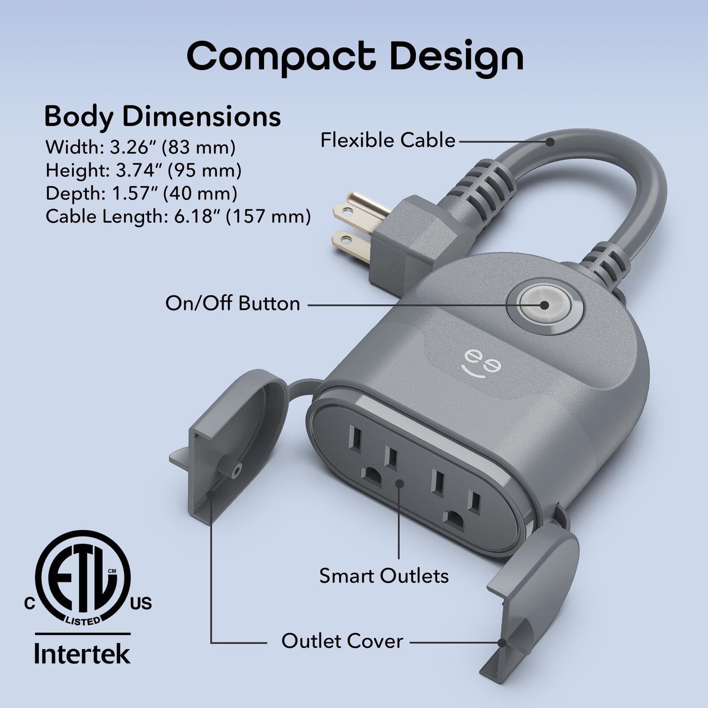 Geeni Outdoor Duo Wi-Fi Smart Plug, Weatherproof Dual Socket, Wireless Remote Control, Works with Alexa & Google Home, 2 Outlets