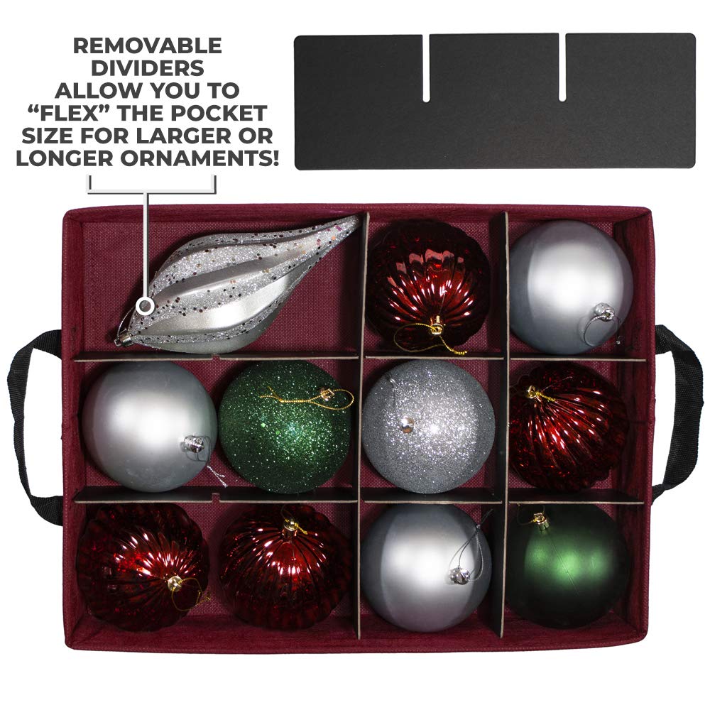 612 Vermont Christmas Ornament Storage Box, Holds 36-4 Inch Ornaments