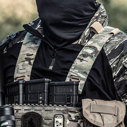 ACETAC Multi-Mission Laser-Cut Shoulder Strap Waist Strap H-Harness for Chest Rig Compatible w/Spiritus Systems Micro MK4/MK5 Haley Strategic D3CR Placard (Splatter)
