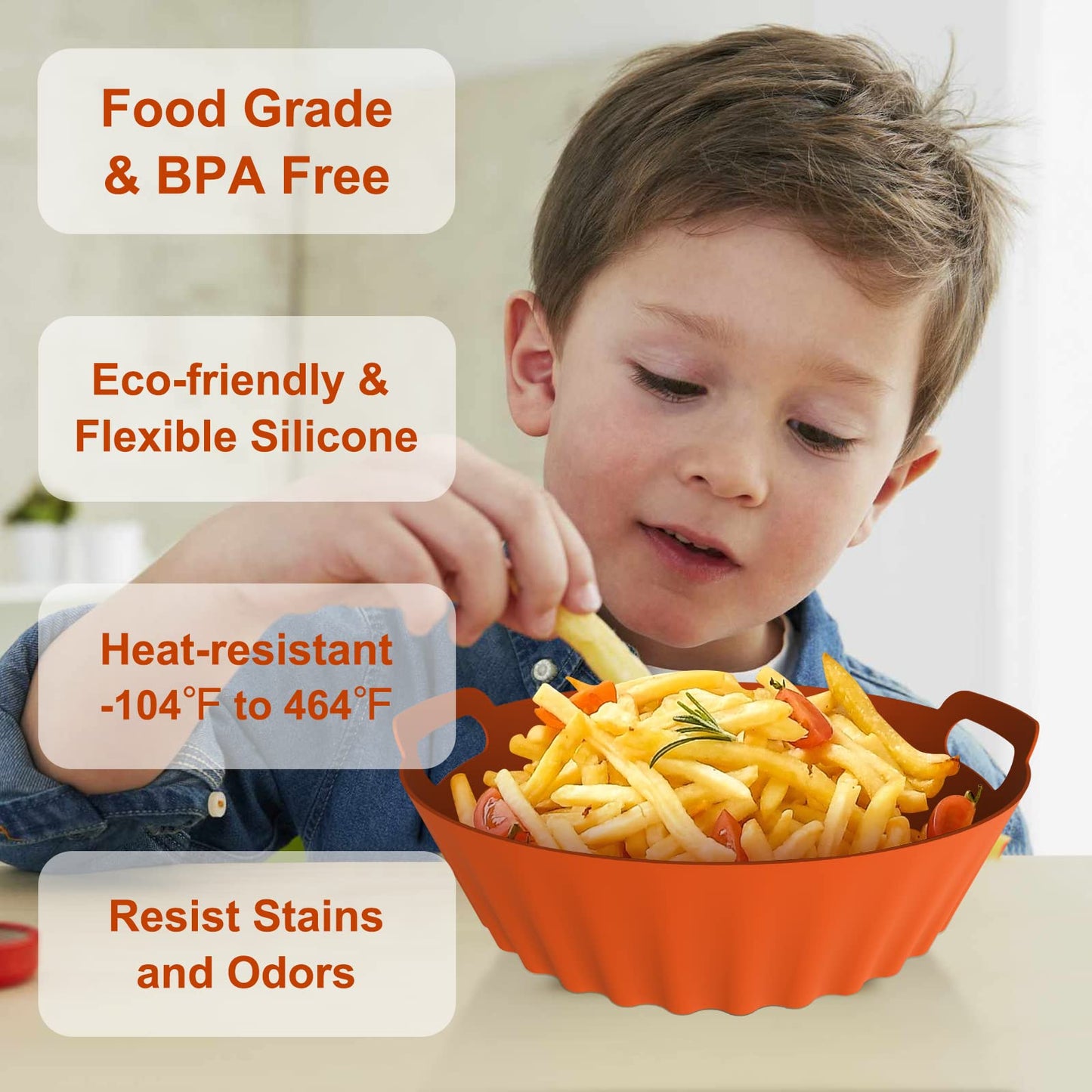 Air Fryer Silicone Liners Square 2 Pack 7.1 Inch Airfryer Liners 4-7 QT Reusable Air Fryer Liners Silicone Pot Oven Liner Baking Tray, Air Fryer Basket Silicone Mat Bowl Air Fryer Accessories Kitchen