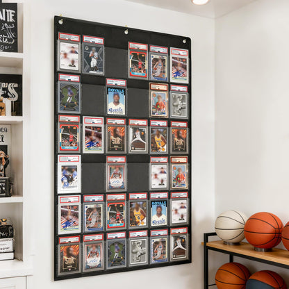 Throjin Card Display case 36 Pocket PAS Graded Card Display for Sports Card Holder for Basketball, Football, Baseball Cards wall Display