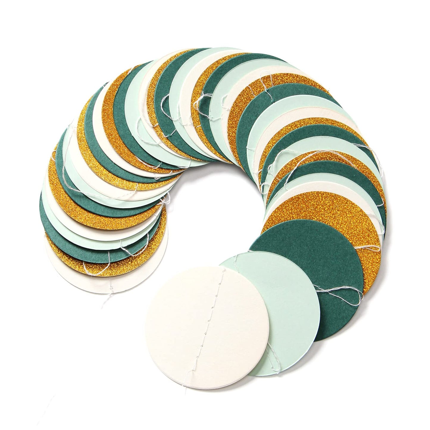 Sage-Green Ivory-Gold Bridal-Shower Decorations Streamers - 52FT Rustic Wedding Paper Garland Hanging Decoration,Baby Jungle Safari Birthday Party Decor Banners Bachelorette Engagement Bunting