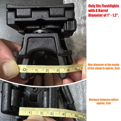 TACNEX Quick Release Flashlight Holder w/MOLLE Vest Clip Tactical Torch Holster Carrier Rotatable Light Carry Case Stand fit 1"-1.2" Diameter Flashlight for Police Leo Security Military Patrol