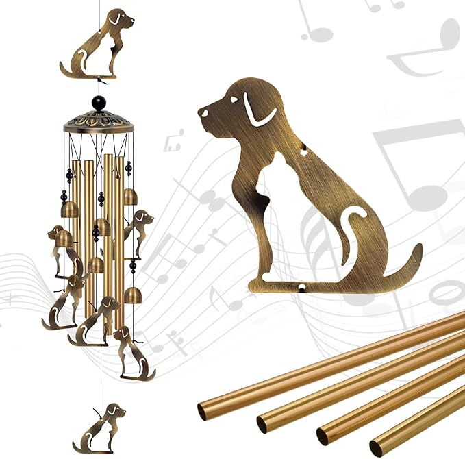 Outdoor Dog Wind Chimes Decor, Mobile Blessing Wind Bells Decorate, Sympathy Wind Catcher, Memorial Gifts for Mom, Grandma, Woman (Housewarming/Outside/Indoor/Home/Room/Porch/Yard/Garden Decoration)