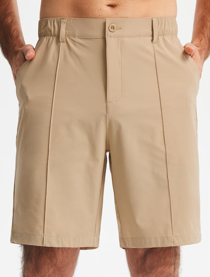 Libin Men's Classic Fit 9" Golf Shorts All Day Comfy Casual Shorts Quick Dry Lightweight Stretch Dress Travel Summer Clothing Work Outdoor Sports with Pockets Khaki 32