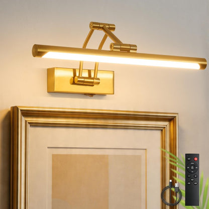 ZitoStory Picture Lights for Wall Battery Operated, (Gold, 16in) Rechargeable Art Light for Painting,Modern wall Lights for Pictures,Dimmable Gallery Artwork Lights for Pictures On Wall