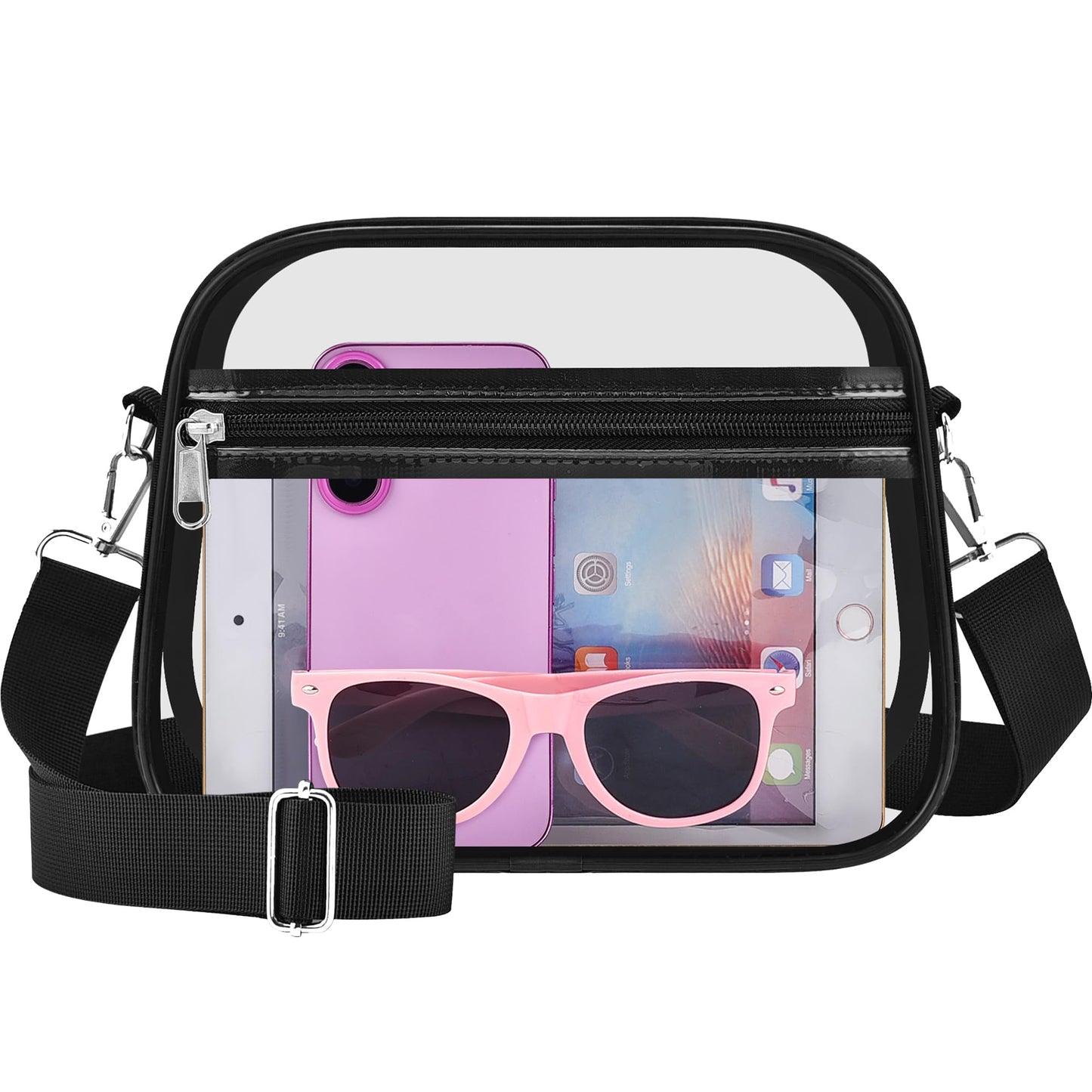 Oraben Clear Bag for Stadium Events, Clear Women's Satchel Handbags Stadium Approved，Small Clear Crossbody Purse Transparent Concert Bag with Adjustable