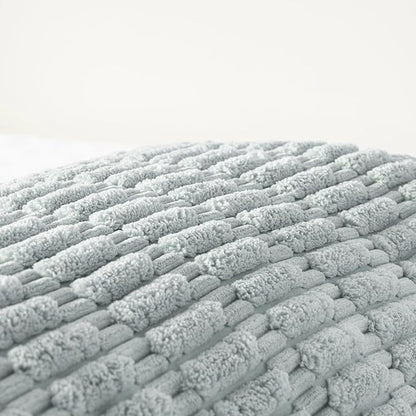 Fancy Homi Grey Blue Long Body Lumbar Lumbar Decorative Throw Pillow Covers 14x36 Inch for Bed Couch Bedroom Bench, Soft Corduroy Rectangle Solid Pillow Case, Rustic Farmhouse Boho Room Decor