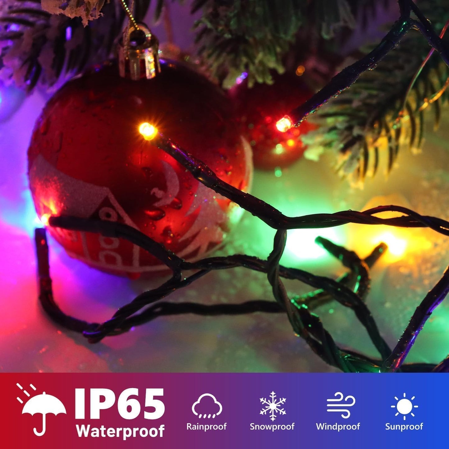 1200 LED 59FT Christmas Cluster Lights, Multicolor Christmas Tree Lights Outdoor, Firecrackers String Light with 12 Modes Timer Remote, Waterproof Plug in Twinkle Fairy Light for Xmas Tree Garland