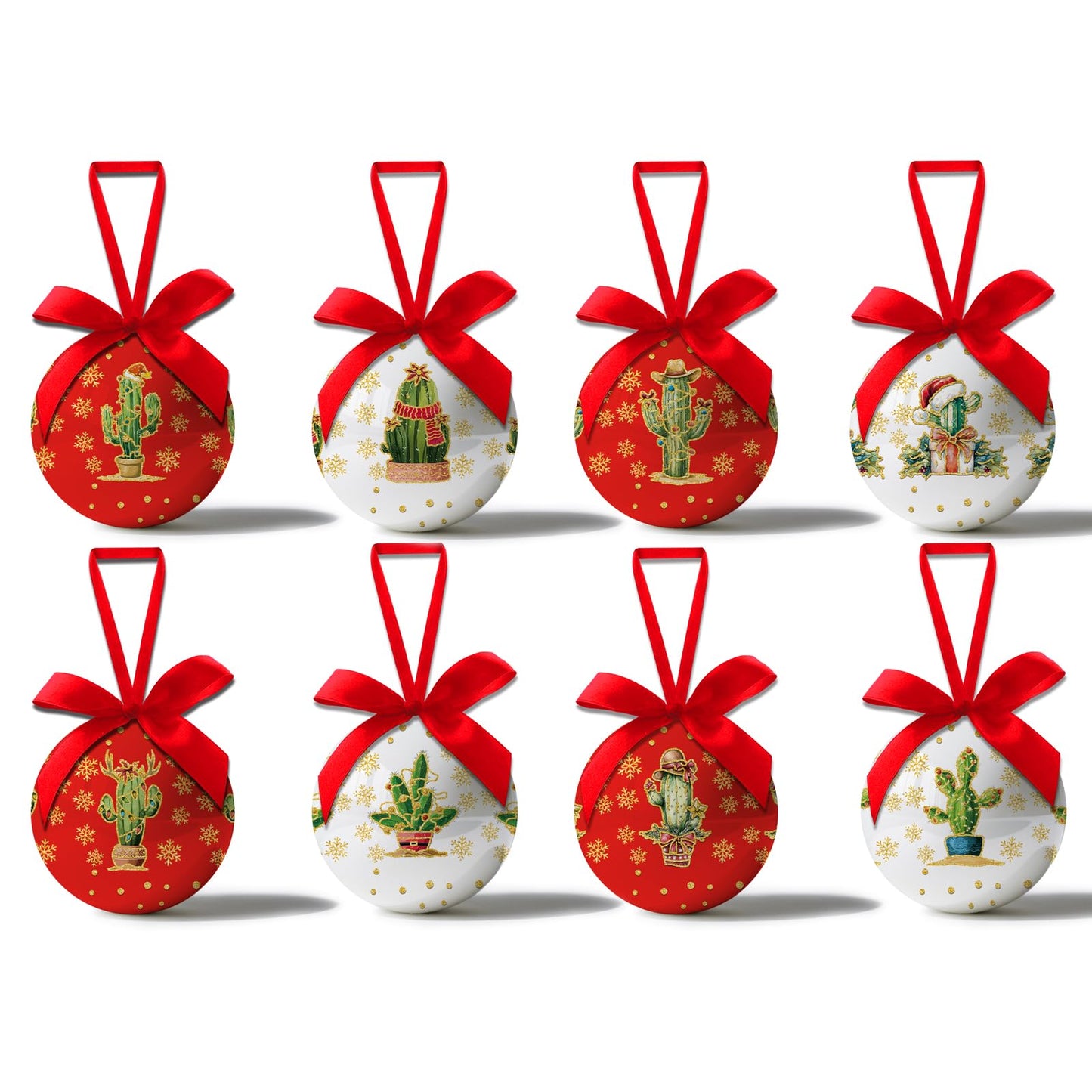 Cactus Christmas Decor - Cactus Ornament Tree Decorations Hanging Balls, Christmas Cactus Decorations Ball 2.36 Inch for Xmas Tree Party Home Holiday，Xmas Gifts Set of 16Pcs