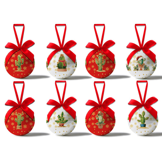 Cactus Christmas Decor - Cactus Ornament Tree Decorations Hanging Balls, Christmas Cactus Decorations Ball 2.36 Inch for Xmas Tree Party Home Holiday，Xmas Gifts Set of 16Pcs