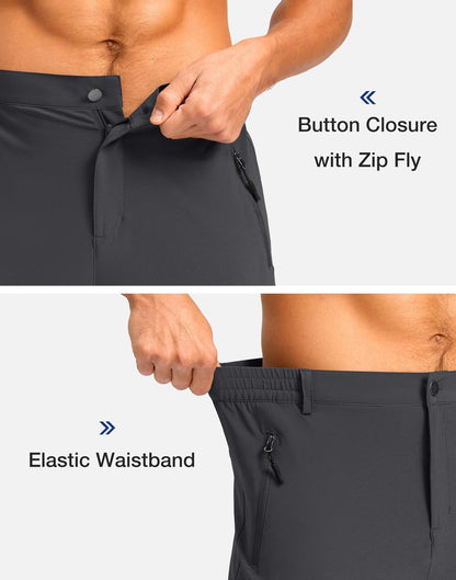 Pudolla Men's Hiking Shorts 11" Lightweight Cargo Work Shorts for Men Summer Travel Golf Casual Outdoor with 5 Pockets(Deep Grey Medium)