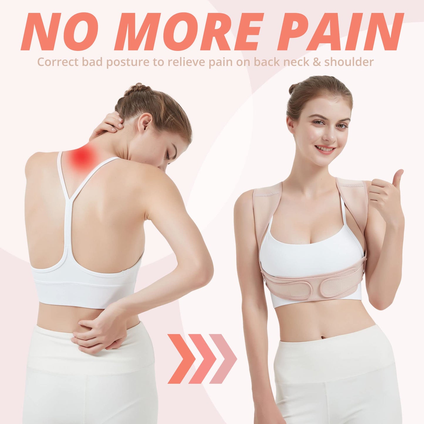SHAPERKY Posture Corrector for Women and Men, Adjustable Upper Back Brace for Posture Hunchback Support and Providing Pain Relief from Neck, Shoulder, and Upper Back (Small/Medium)