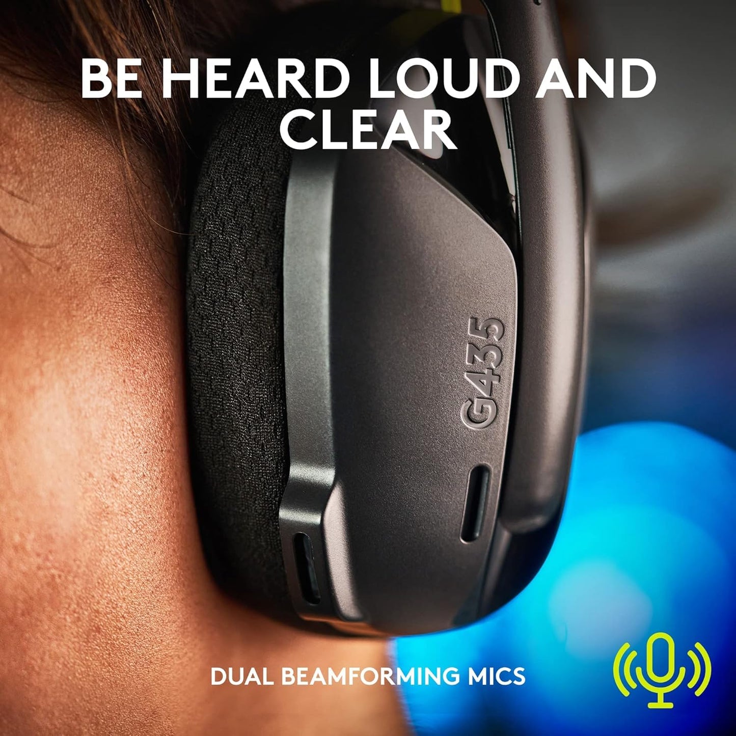 Logitech G435 Lightspeed and Bluetooth Wireless Gaming Headset - Lightweight- Black (Renewed)
