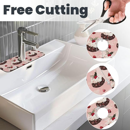 Faucet Draining Mat For Kitchen Sink, Cream Puddings Diatom Mud Absorbent Drain
