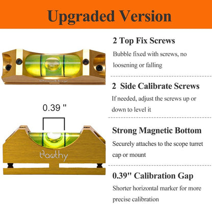 Hawthy Scope Leveling Kit Scope Bubble Level Picatinny Scope Level Magnetic Level Tool Bubble Leveling System Gold