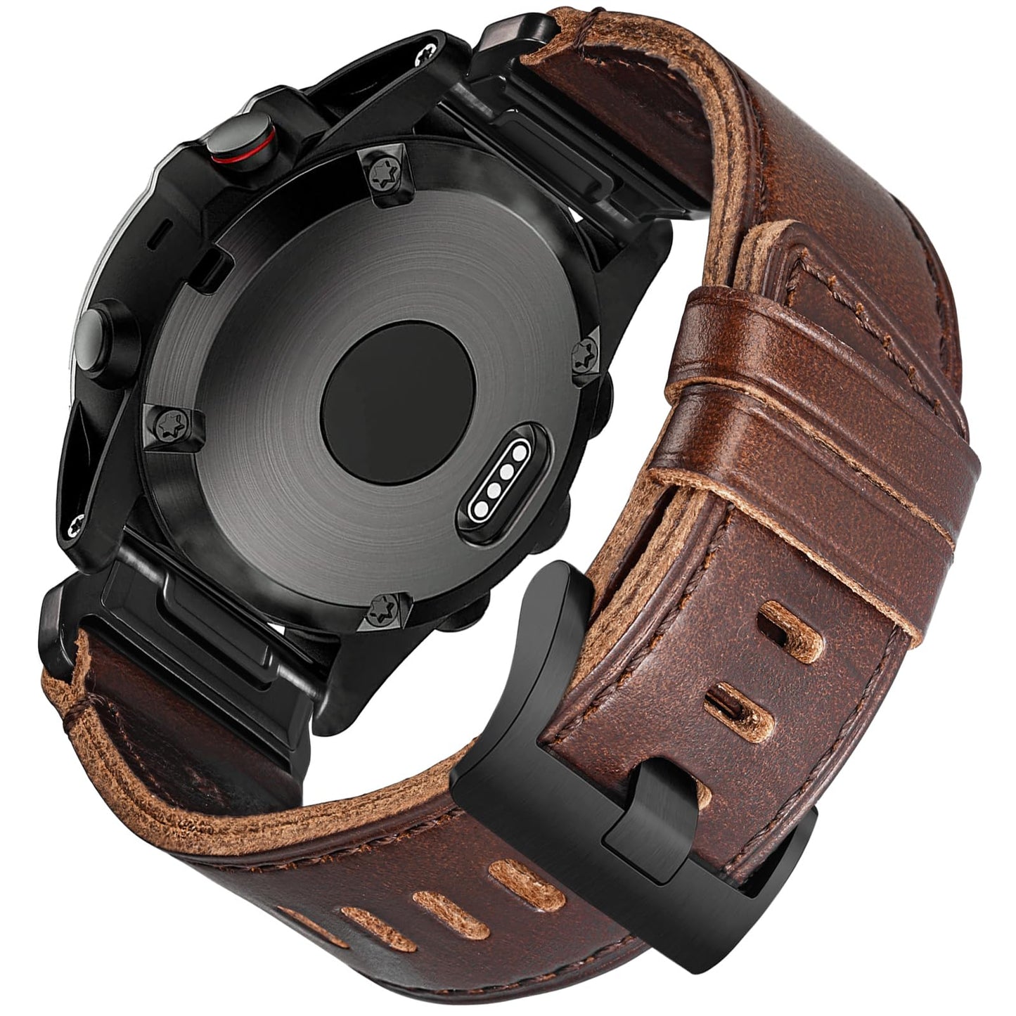 Compatible with Fenix Fenix 8 51mm, 5X Plus Bands Fenix 7X Sport Horween Leather Replacement Watch Strap for Garmin Fenix 5X/Fenix 5X Plus/Fenix 6X/Fenix 6X Pro/Fenix 3/HR/Descent MK1/D2 Delta PX/D2 Charlie…