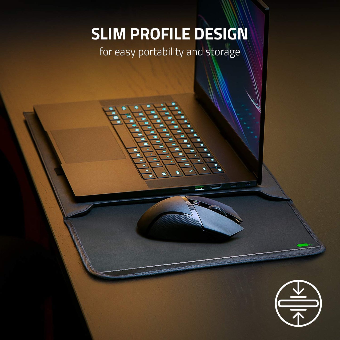 Razer 13" Neoprene Laptop Sleeve: Scratch & Water-Resistant - Padded Interior Lining - Snag-Free Velcro - Flip-Out Mouse Mat - Classic Black