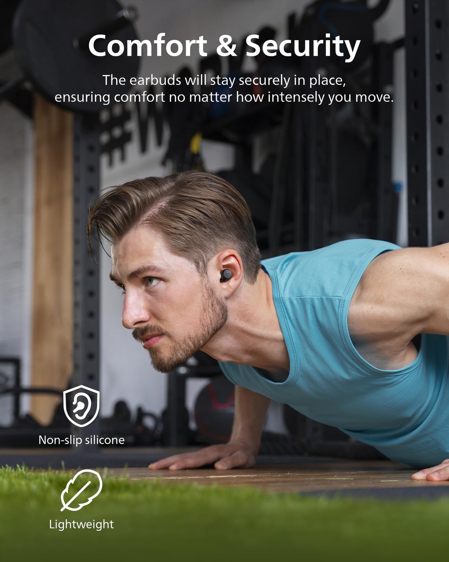Philips TAT1219 True Wireless Bluetooth Earbuds - 18 Hours Play Time, Dynamic Bass, Clear Calls, IPX4 Water Resistant, Black