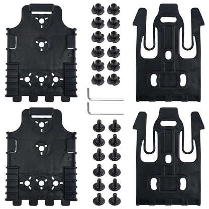 LAFENLIN Quick-Lock System 2-Pack for Tactical Holsters [Secure & Fast Swap] - A Few Seconds Detach Mount for Police, Security & Range Shooters, Fits Duty Belts & Thigh Rigs (Black)