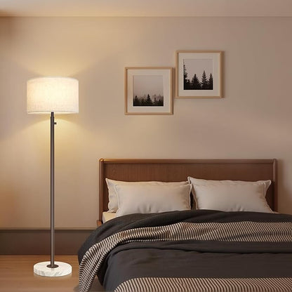 Floor Lamp for Living Room,Dimmable Floor Lamp,Modern Standing Lamp with Marble Base,Tall Standing Lamp for Bedroom, Reading,Office & Kids' Room,LED Bulb Included(Brown)