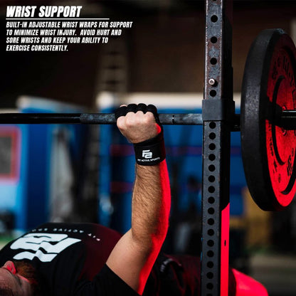 Fit Active Sports New Grip 2.0 Ventilated Weight Lifting Workout Gloves with Wrist Wraps for Gym Exercise, Weightlifting, Pull Ups - for Men & Women (XL)