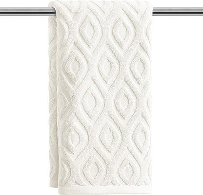 Artoid Mode 1 Pc White 3D Diamond Grid Jacquard Hand Towels