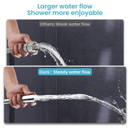 PWERAN Shower Hose 71 Inches Stainless Steel Extra Long Handheld Shower head Hose Flexible and Durable (Chrome)
