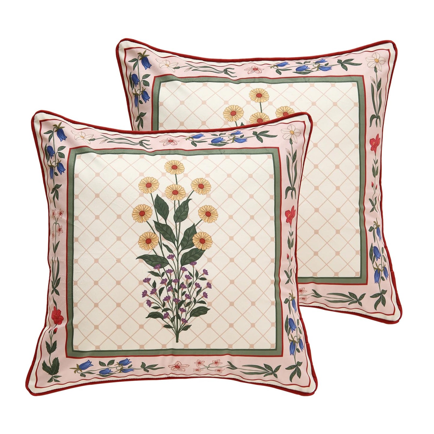 ISAENNE Designer Velvet Throw Pillow Cover,18"x18" Set of 2-Bertina B