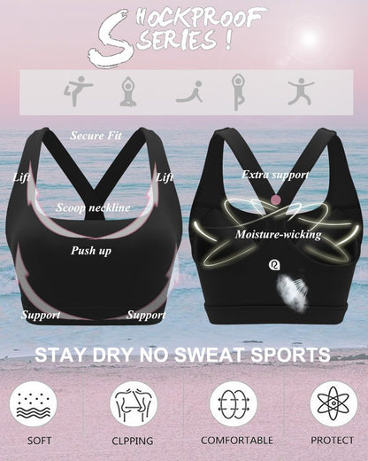 RUNNING GIRL Sports Bras for Women, Molded Cup High Impact Sports Bra Workout Bras for Women High Support Racerback