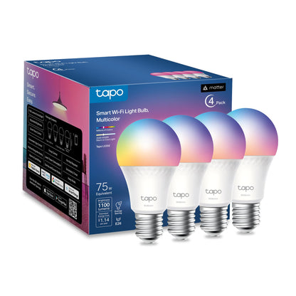 TP-Link Tapo Smart Light Bulbs, 1100 Lumens High Brightness (75W Equivalent), Matter-Certified, 16M Colors WiFi Light Bulb, Dimmable, Works w/Siri, Alexa & Google Home, A19 E26, Tapo L535E(2-Pack)