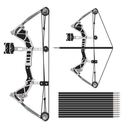 Mini Archery Bow Set Mini Compound Bow Mini Hunting Bow Metal Material Archery RH/LH for Hunting Shooting Practice Archery Fun Games (Style 6)