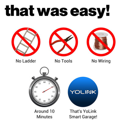 YoLink Smart Garage Door Solution Kit - Convert Any Garage Door to Smart in Seconds! Battery-Powered, No-Wires, No-Tools Super-Easy Installation. Compatible with Alexa & IFTTT
