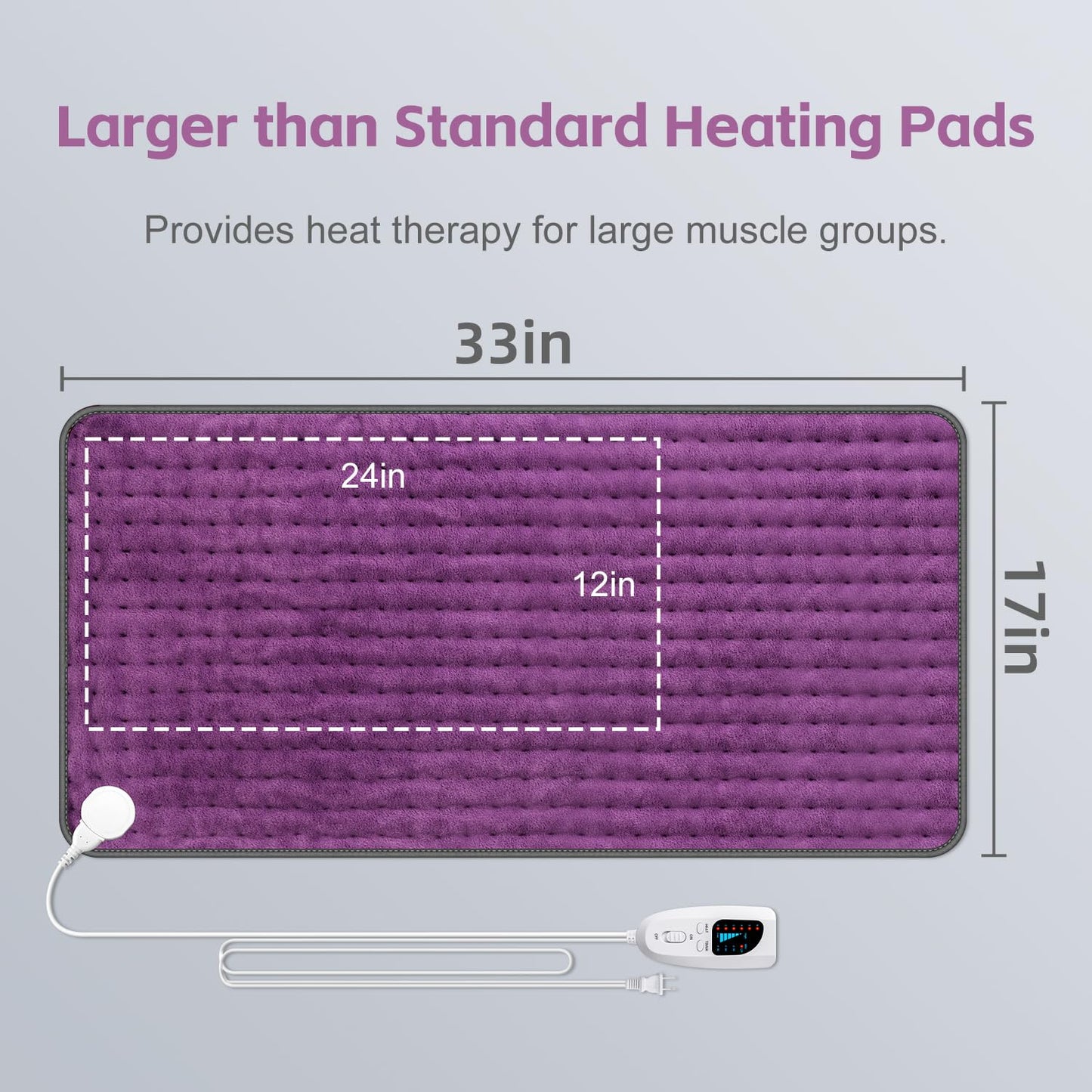 XXXL Heating Pad for Back Pain Relief, Heated Pad for Neck/Shoulders/Legs/Knees/Feet/Cramps, 6 Heat Settings Auto-Off, Heat Pads for Women, Birthday Mothers Day Gifts for Mom Wife Grandma Her, 17"x33"