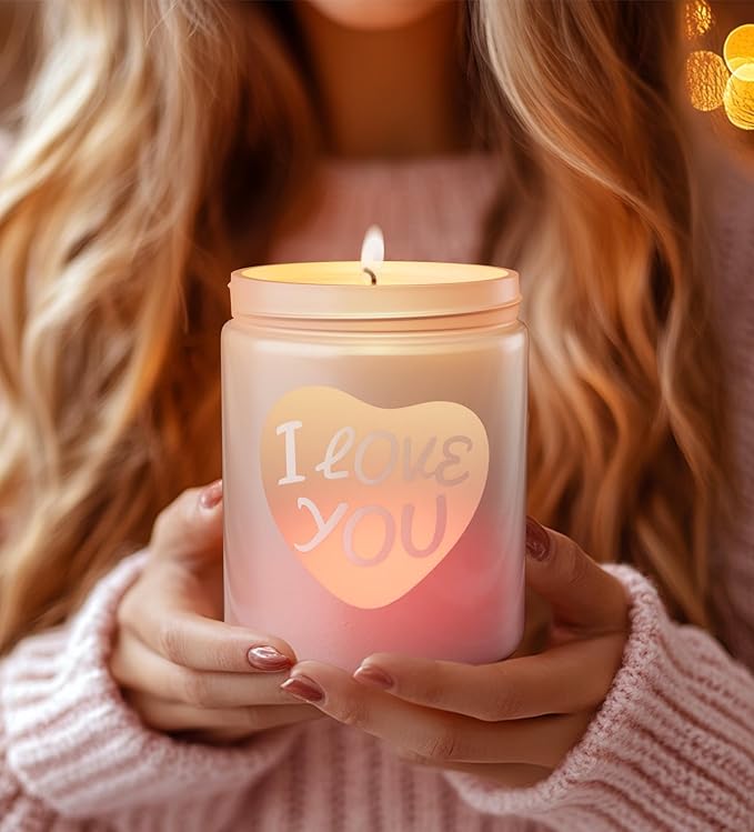 Christmas Candles with LED Light,Christmas Gifts for Women, Lemon Rose Scent Candles, Holiday Candle Gifts for Mom,Perfect for Xmas,New Year,Winter Décor,Over 40 Hours of Burn Time, 100% Soy Wax