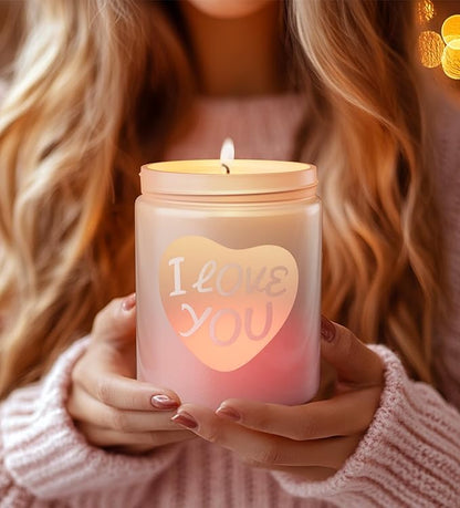Christmas Candles with LED Light,Christmas Gifts for Women, Lemon Rose Scent Candles, Holiday Candle Gifts for Mom,Perfect for Xmas,New Year,Winter Décor,Over 40 Hours of Burn Time, 100% Soy Wax