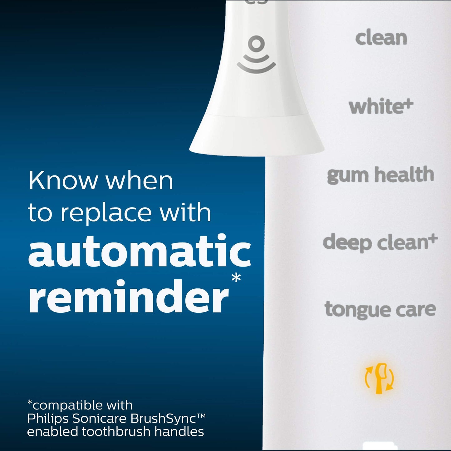 Philips Sonicare W DiamondClean - Genuine Replacement Electric Toothbrush Heads, White, 4 Pack One Year Supply, HX6064/65