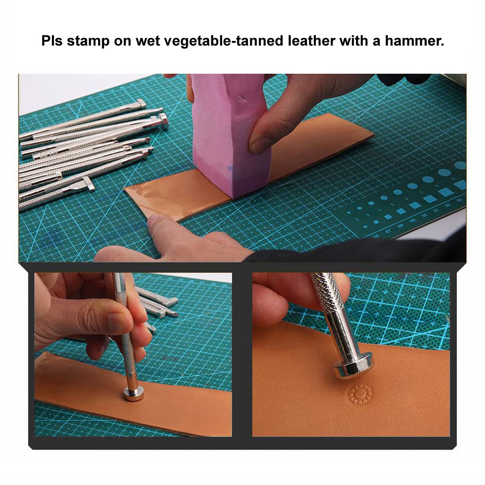 Leather Stamps,2 Pieces Professional Leather Stamping Tools for Craft Working 526+536