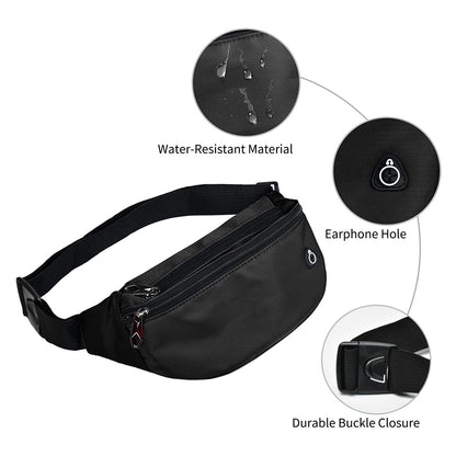 Fanny Packs for Men and Women, Water-RepellentSports Waist Pack Bag for Travel Hiking Running Hands-free Wallets, Easy Carry Any Phone