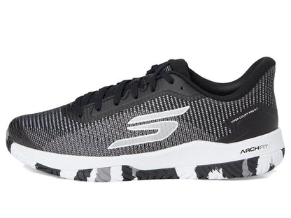 Skechers Women's Pickleball Viper Court Pro 2.0 Sneaker, Black/White, 8 Medium