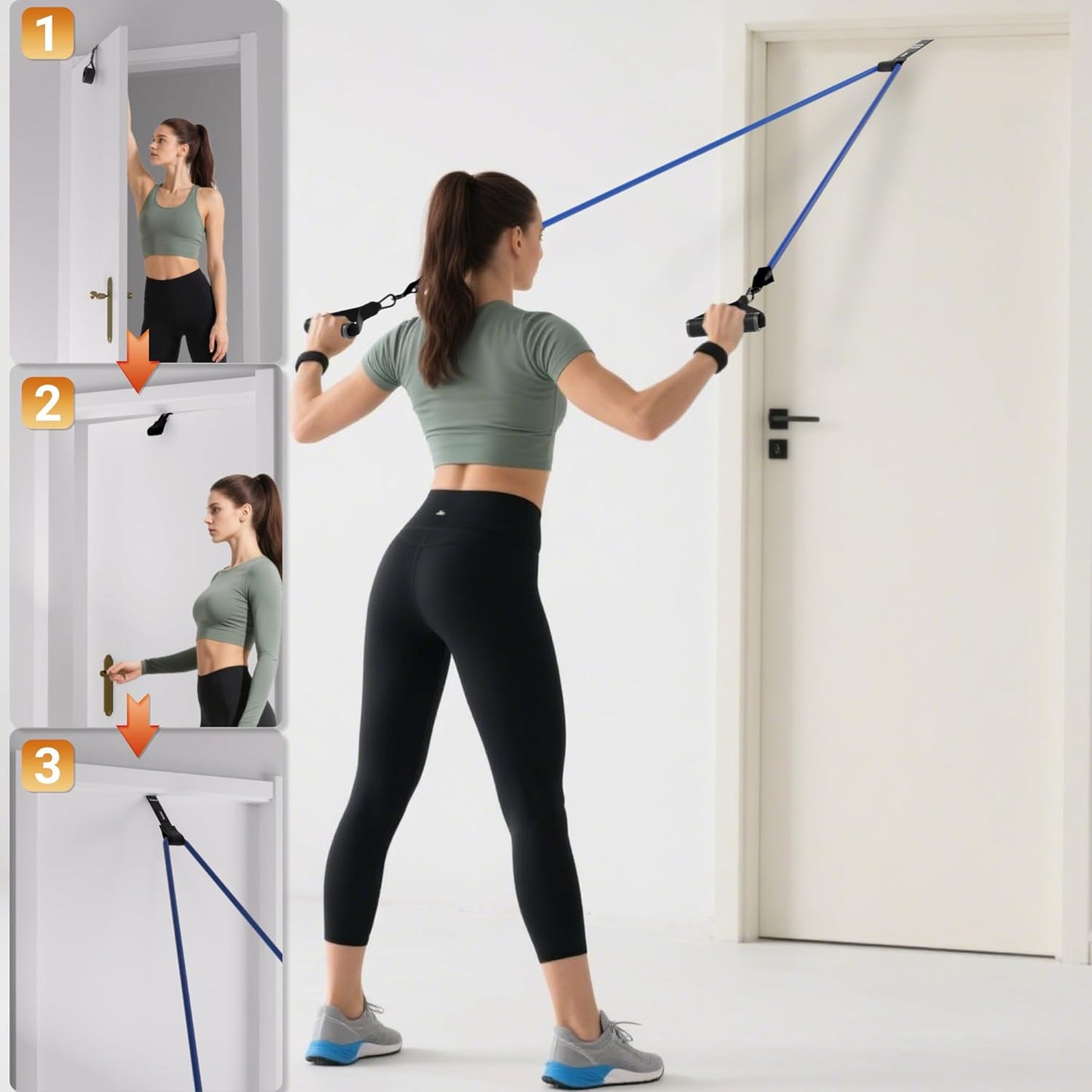Readaeer Resistance Bands, Exercise Bands for Working Out, Work Out Bands with Handles for Men and Women for Indoor and Outdoor Sports, Fitness, Suspension, Speed Strength, Training, Home Gym,Yoga