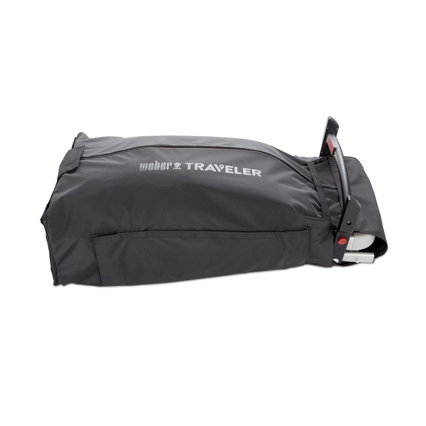 Weber Traveler Cargo Protector Grill Cover, Black – Form‑Fitted Grease‑Resistant Cover with Tool Storage Pockets, Heavy-Duty & Water Resistant for Easy Transport