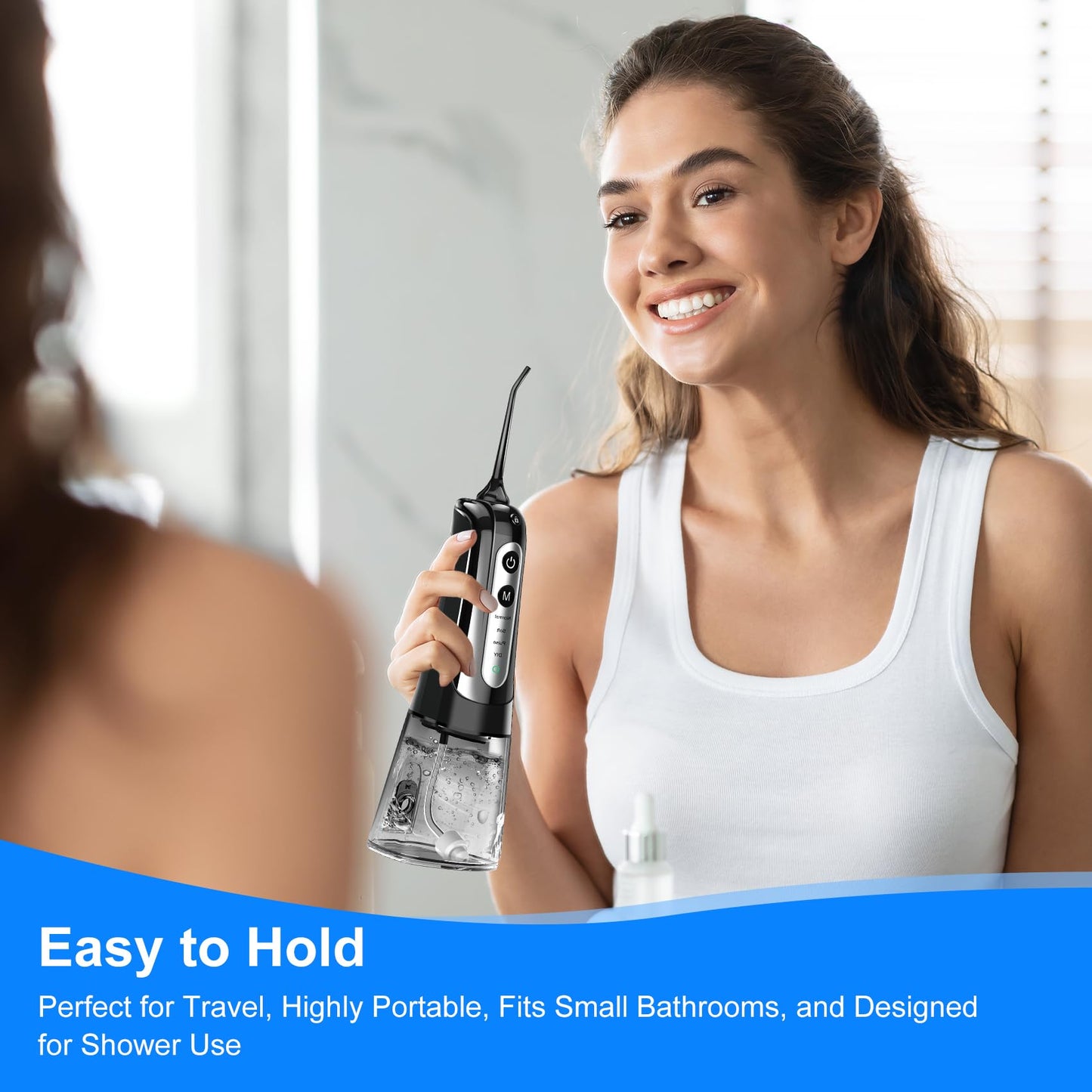 Water Flosser Pick for Teeth: 4 Modes Cordless Portable Water Flossers Teeth Cleaner Rechargeable 300ML IPX7 Waterproof Oral Irrigator Flossing Cleaning Picks for Home Travel
