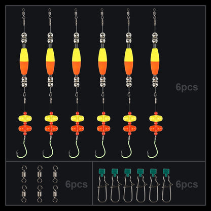 Bombrooster 6Pcs Santee Catfish Rig Set, Float Rig for Freshwater Fishing