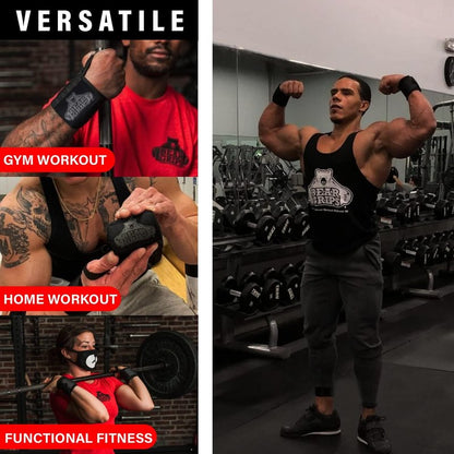 Bear Grips Extra Strength Gym Wrist Wraps for Weightlifting | 2 Compression Protectors | Quad Stitching | 18 Inches | Black, Unisex